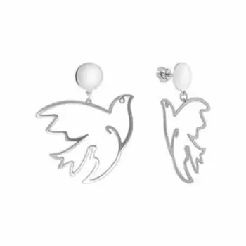 Серебряные серьги-пусеты "Птицы"