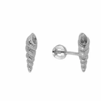Серебряные серьги-пусеты "Ракушка"
