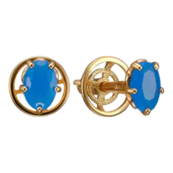 Серебряные серьги-пусеты с агатами