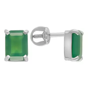 Серебряные серьги-пусеты с агатами