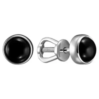 Серебряные серьги-пусеты с агатами