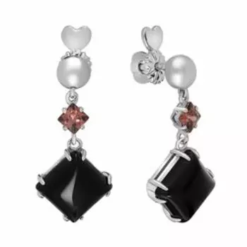 Серебряные серьги-пусеты с агатами