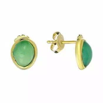 Серебряные серьги-пусеты с агатом