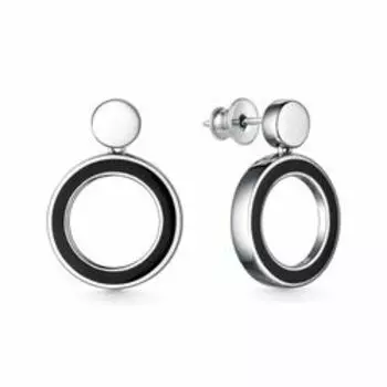 Серебряные серьги-пусеты с эмалью