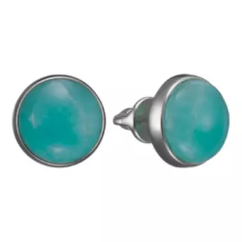 Серебряные серьги-пусеты с амазонитами