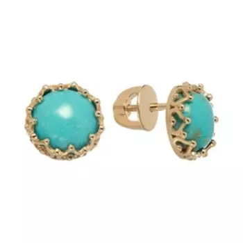 Серебряные серьги-пусеты с бирюзой