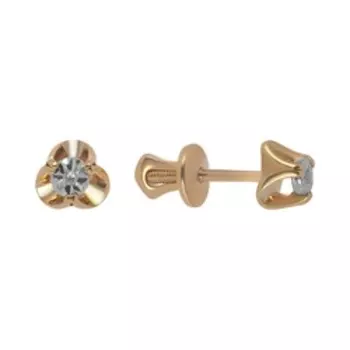 Серебряные серьги-пусеты с бриллиантами