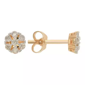 Серебряные серьги-пусеты с бриллиантами