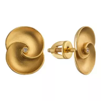 Серебряные серьги-пусеты с бриллиантами