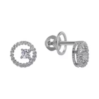 Серебряные серьги-пусеты с фианитами