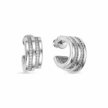 Серебряные серьги-пусеты с фианитами