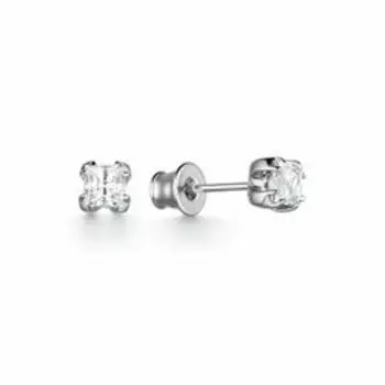 Серебряные серьги-пусеты с фианитами