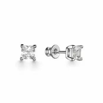 Серебряные серьги-пусеты с фианитами