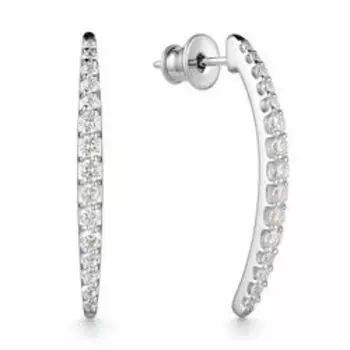 Серебряные серьги-пусеты с фианитами