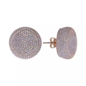 Серебряные серьги-пусеты с голубым кубическим цирконием