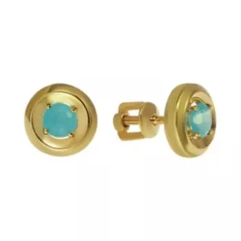 Серебряные серьги-пусеты с халцедонами