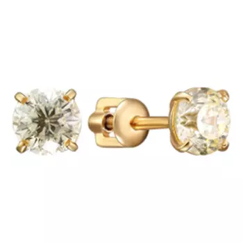 Серебряные серьги-пусеты с имитацией бриллианта