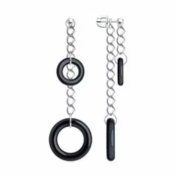 Серебряные серьги-пусеты с керамикой