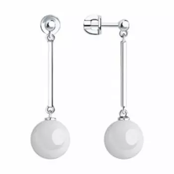 Серебряные серьги-пусеты с керамикой