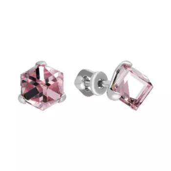 Серебряные серьги-пусеты с кристаллами Swarovski