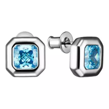 Серебряные серьги-пусеты с кубическим цирконием