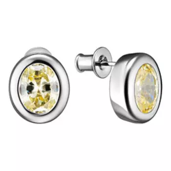 Серебряные серьги-пусеты с кубическим цирконием