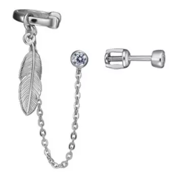 Серебряные серьги-пусеты с кубическим цирконием