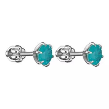 Серебряные серьги-пусеты с кварцем дуплет