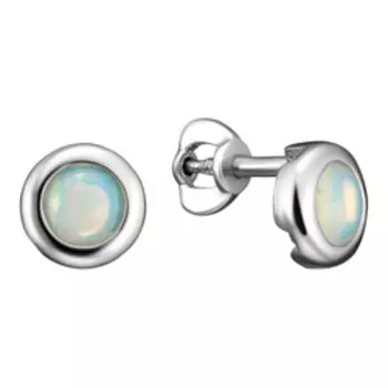 Серебряные серьги-пусеты с опалами