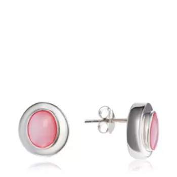 Серебряные серьги-пусеты с перламутром