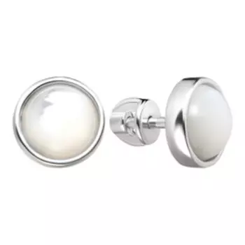 Серебряные серьги-пусеты с перламутром