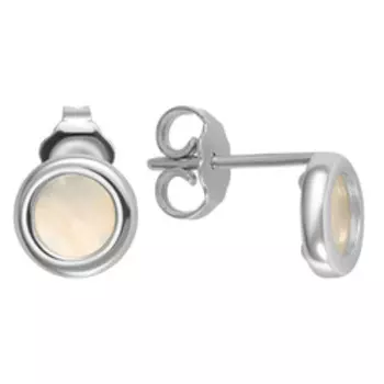 Серебряные серьги-пусеты с перламутром