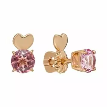 Серебряные серьги-пусеты с розовыми топазами