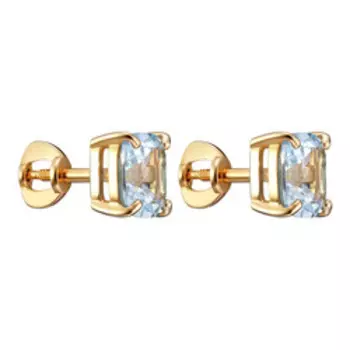 Серебряные серьги-пусеты с топазами