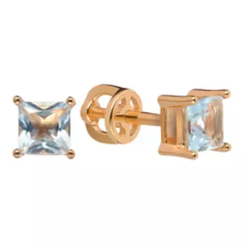 Серебряные серьги-пусеты с топазами