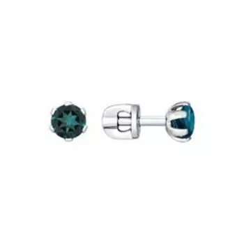 Серебряные серьги-пусеты с топазами лондон