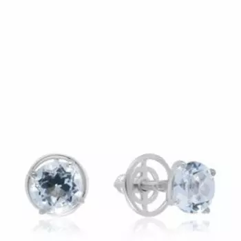 Серебряные серьги-пусеты с топазами Sky
