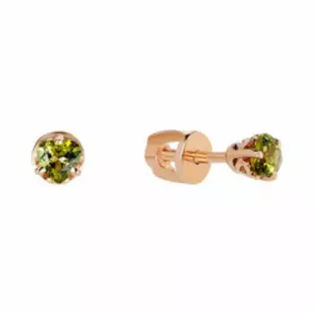 Серебряные серьги-пусеты с турмалинами