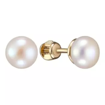 Серебряные серьги-пусеты с жемчугом