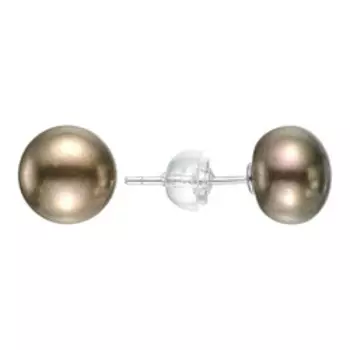 Серебряные серьги-пусеты с жемчугом