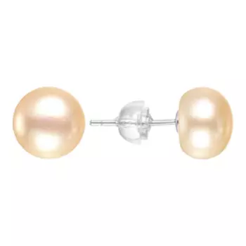 Серебряные серьги-пусеты с жемчугом