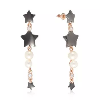 Серебряные серьги-пусеты с жемчугом