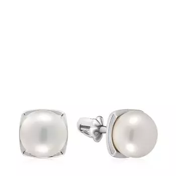 Серебряные серьги-пусеты с жемчугом