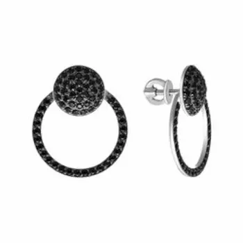 Серебряные серьги-пусеты со шпинелью