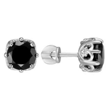 Серебряные серьги-пусеты со шпинелью