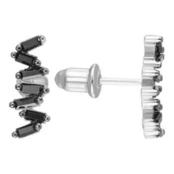 Серебряные серьги-пусеты со шпинелью