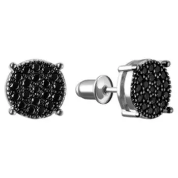 Серебряные серьги-пусеты со шпинелью