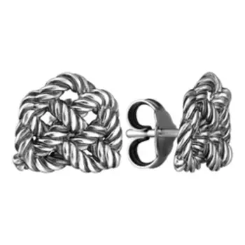 Серебряные серьги-пусеты "Узелки"