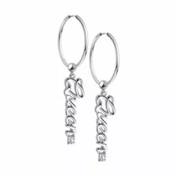 Серебряные серьги "Queen" с фианитами