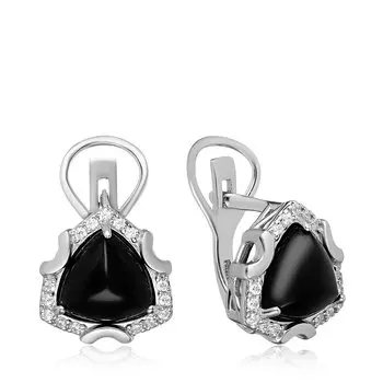 Серебряные серьги с агатами